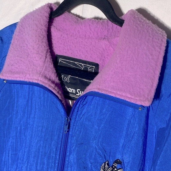 Vintage 90s Northern Sun Blue Windbreaker With Pink Fleece Lining M - Picture 11 of 14